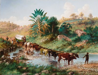 Wagon Crossing a Drift by Thomas Baines